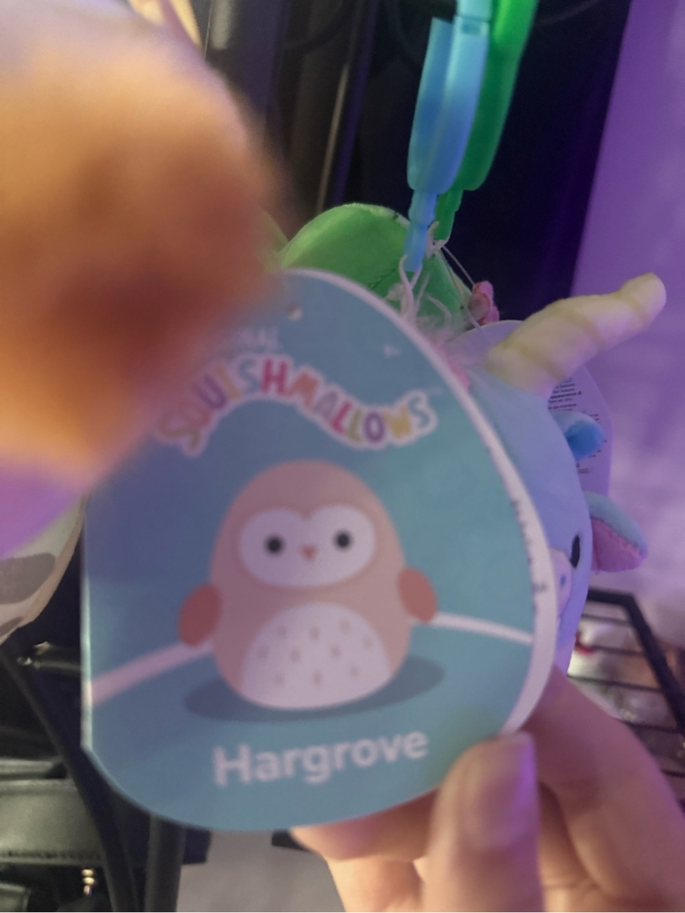 Squishmallows Pastel Unicorn, Owl, Cow & Cactus Clip-On Plush Set - Picture 10 of 11